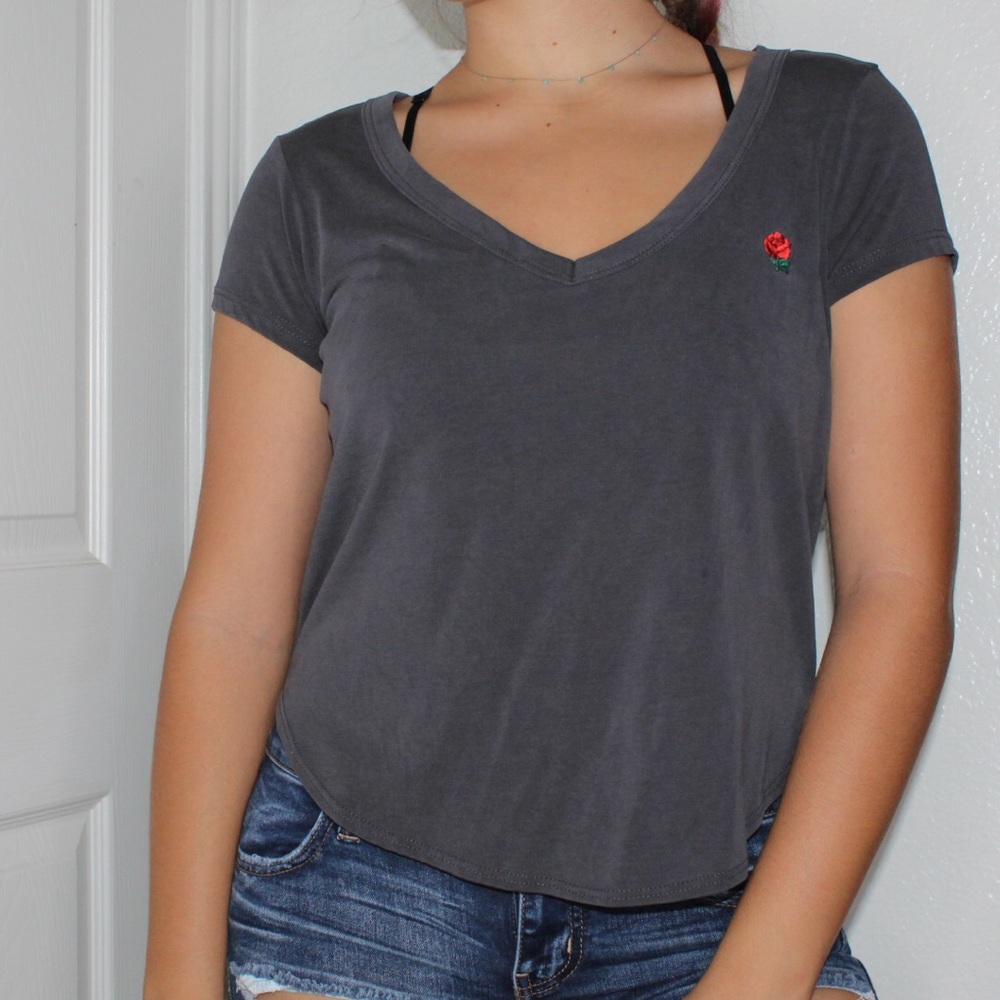 Soft, dark gray top